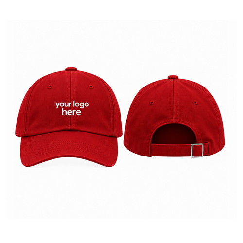 Red cap, front and back, your logo here