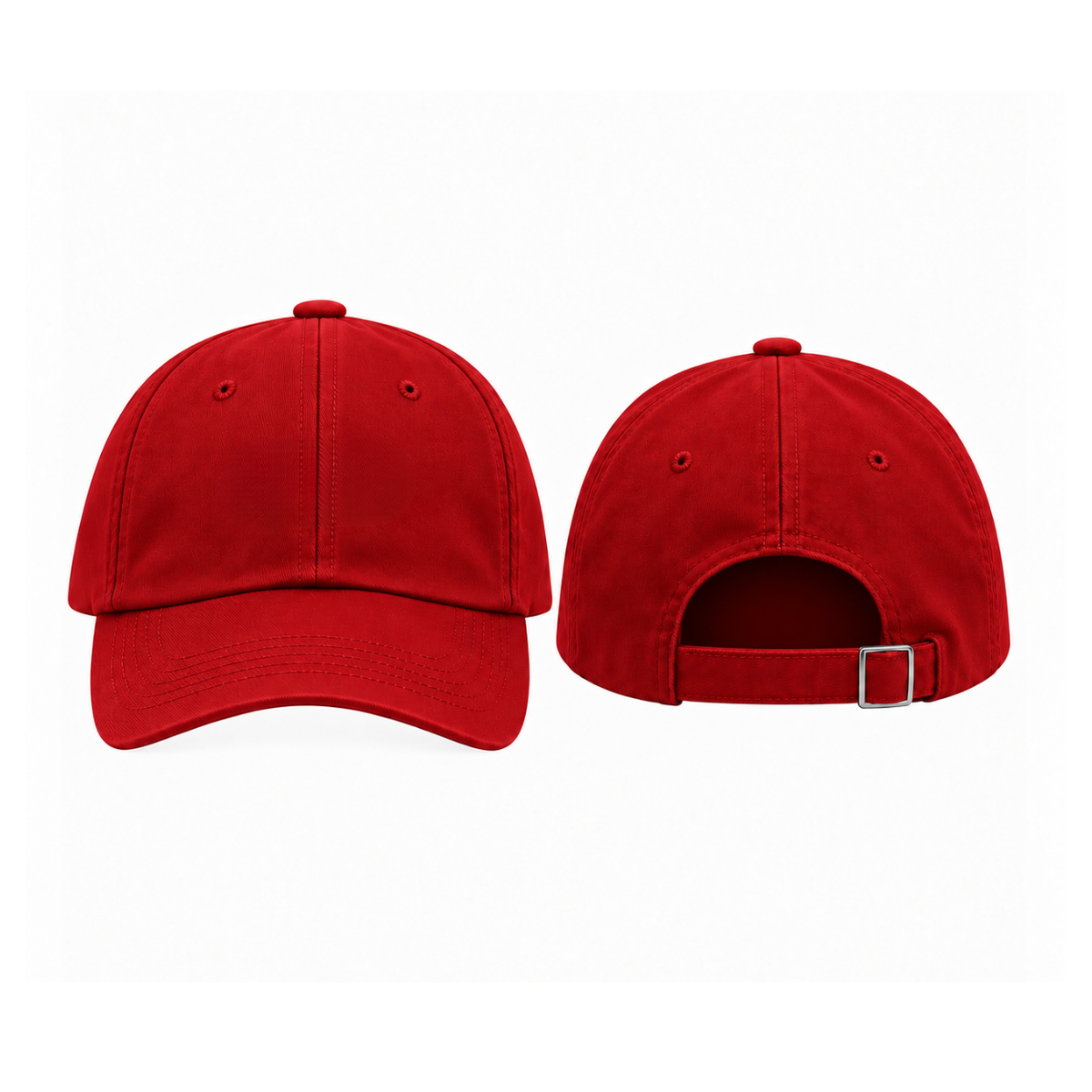 Red cap, front and back, plain
