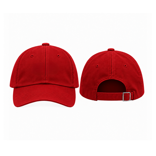 Red cap, front and back, plain