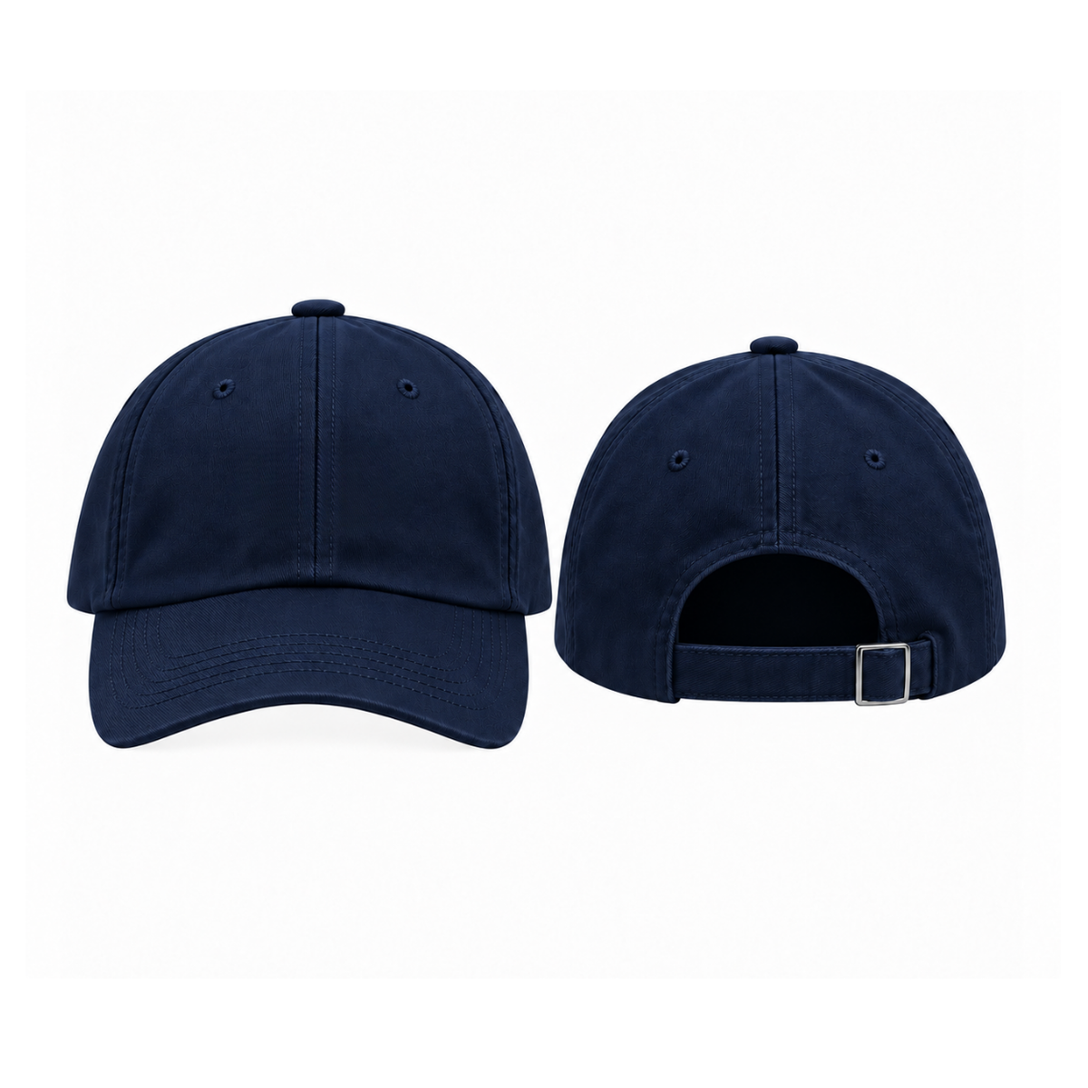 Navy cap, front and back, plain