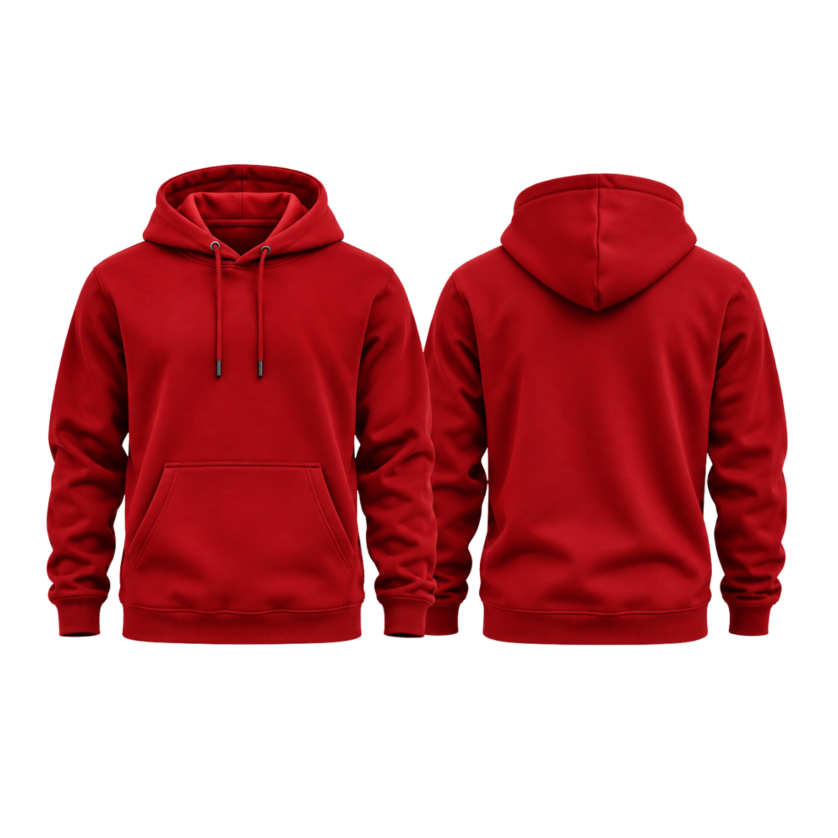 Red hoodie, front and back